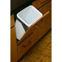 7% OFF Drop Out Cabinets Tilt-Out 21 Quart Trash Can System, Minimum Cabinet Opening: 13-1/2 Inch Width x 12 Inch Depth x 19-1/2 Inch Height, White Bin