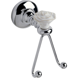 Rose 1-15/16 Inch Premium Solid Brass Double hook, Polished Chrome