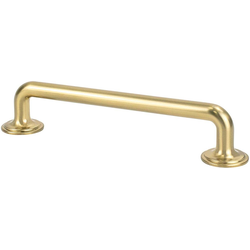 Berenson Folklore 5-1/16 Inch Center to Center Cabinet Pull, Traditional Style, Zinc Material, Modern Brushed Gold