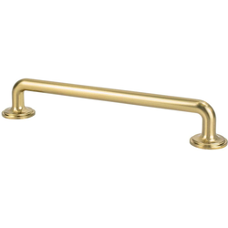 Berenson Folklore 6-5/16 Inch Center to Center Cabinet Pull, Traditional Style, Zinc Material, Modern Brushed Gold