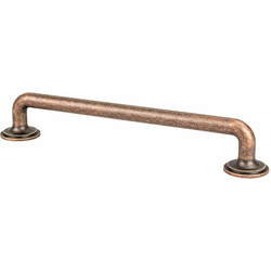 Berenson Folklore 6-5/16 Inch Center to Center Cabinet Pull, Traditional Style, Zinc Material, Weathered Copper
