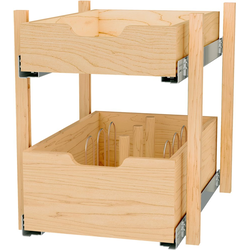 26% OFF 16 Inch Width x 19-5/8 Inch Height X-Series Adjustable Roll-Out Spacer and Pilaster/Bracket Kit For 2 Drawers With Mounting Hardware, Light Brown