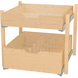 26% OFF 22 Inch Width x 19-5/8 Inch Height X-Series Adjustable Roll-Out Spacer and Pilaster/Bracket Kit For 2 Drawers With Mounting Hardware, Light Brown