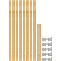 30% OFF 1-1/8 Inch Width x 54-13/32 Inch Height Tall Pantry Adjustable Wood Pilaster System, For 5 Drawers, Slides and Drawers NOT Included, Light Brown