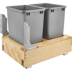 Bottom Mount Waste Container With Rev-A-Motion For 20-5/32 Inch Width Cabinet Opening, Light Brown