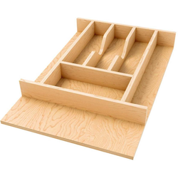 Right Fit Wood Cutlery Tray Insert for 18" Base, 2-3/8" Height x 13-7/32" Width x 19-1/2" Depth