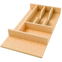 10-1/4 Inch Width x 19-1/2 Inch Depth x 2-3/8 Inch Height Shallow Drop-In Cutlery Tray Insert, Light Brown