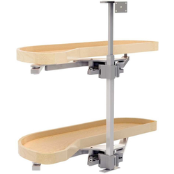 Rev-A-Shelf 4WLS87-12-L, Girasolo 2-Tier Soft-Close Right Blind Corner Optimizer for 12" Minimum Face Frame Opening Width x 24-13/32" to 30-11/16" Height, Light Brown