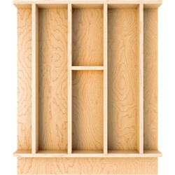 16-7/32 Inch Width x 19-1/2 Inch Depth x 2-3/8 Inch Height Shallow Drop-In Utility Tray Drawer Insert, 7 Drawer Compartments, Light Brown