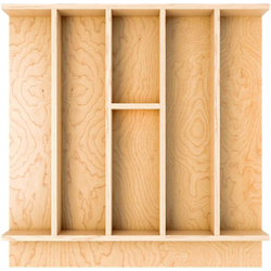 19-1/4 Inch Width x 19-1/2 Inch Depth x 2-3/8 Inch Height Shallow Drop-In Utility Tray Drawer Insert, 7 Drawer Compartments, Light Brown