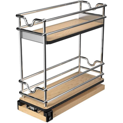 21% OFF 6 Inch Width Wide 2-Tier Wire Basket Pull-Out Organizer, Light Brown