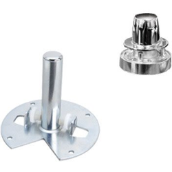 4 Inch Height Post and Bottom Mount Hardware For Single Shelf Lazy Susan, Light Brown