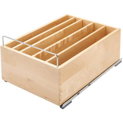  Bottom Mounted 14-1/2 Inch Width Casserole Dish Organizer Drawer Including Soft-Close Slides, Clear-Coat Maple