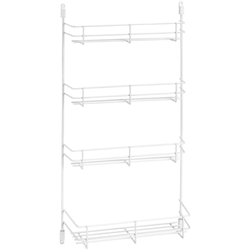 11 Inch Width Wire Door Mount Spice Organizer, White