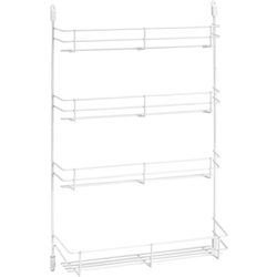 14 Inch Width Wire Door Mount Spice Organizer, White