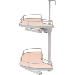 32-23/32 Inch Width Girasolo Floor/Front Stile Mounted or Floor/Ceiling Mounted Blind Right With Chrome Rails, Light Brown