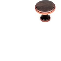 BCK 1 Inch Round Knob, Oil Rubbed Bronze with Highlights