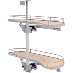 32-23/32 Inch Width Girasolo Floor/Front Stile Mounted or Floor/Ceiling Mounted Blind Left With Chrome Rails, Light Brown