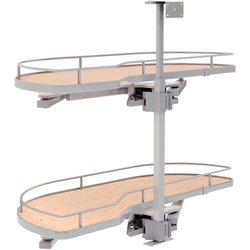 35-1/2 Inch Width Girasolo Floor/Front Stile Mounted or Floor/Ceiling Mounted Blind Right With Chrome Rails, Light Brown