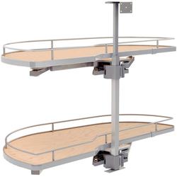 38-7/16 Inch Width Girasolo Floor/Front Stile Mounted or Floor/Ceiling Mounted Blind Right With Chrome Rails, Light Brown