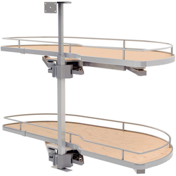 38-7/16 Inch Width Girasolo Floor/Front Stile Mounted or Floor/Ceiling Mounted Blind Left With Chrome Rails, Light Brown