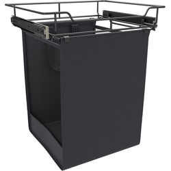 18 Inch Width 3-Piece Full-Extension Ball-Bearing Slide Out Closet Hamper, Black