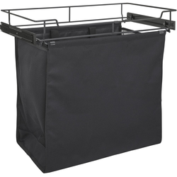 24 Inch Width 3-Piece Full-Extension Ball-Bearing Slide Out Closet Hamper, Black