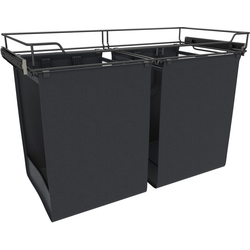 30 Inch Width 3-Piece Full-Extension Ball-Bearing Slide Out Closet Hamper, Black