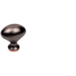 BCJ 1-1/4 Inch Oval Knob, Oil Rubbed Bronze with Highlights