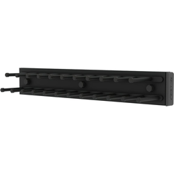 12 Inch Depth Sliding Tie Rack For Custom Closet Systems, Matte Black