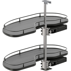 Cornerstone Maxx 2 Tray Blind Corner Swing-Out Organizer, Blind Right, Scalea Style, Min Opening W 12" Face Frame / 14-1/4" Frameless, Inst H 25-9/16" to 33-3/16", Carbon Steel Gray
