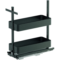 26 Inch Installation Height VS SUB Pantry Base Pullout for 9 Inch Cabinet Opening Width, Planero Shelf Style, Carbon Steel Gray