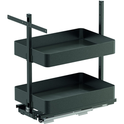 26 Inch Installation Height VS SUB Pantry Base Pullout for 15 Inch Cabinet Opening Width, Planero Shelf Style, Carbon Steel Gray