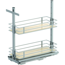 26 Inch Installation Height VS SUB Pantry Base Pullout for 9 Inch Cabinet Opening Width, Scalea Shelf Style, Platinum / Maple