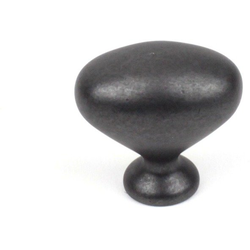BCB 1-3/8 Inch Zinc Die Cast Oval Knob, Gun Metal