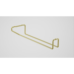 Under Cabinet 3-15/16" Width x 12-5/8" Depth Wire Wine Glass &amp; Stemware Holder, Dull Brass / Steel