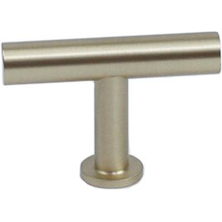 Modern Geo 2 inch Solid Brass T-Knob, Satin Brass
