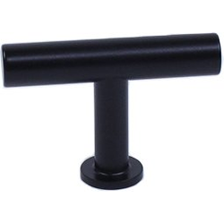 Modern Geo 2 inch Solid Brass T-Knob, Matte Black