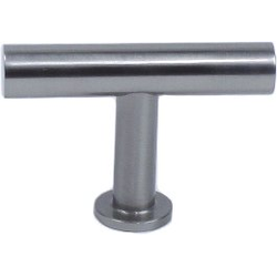 Modern Geo 2 inch Solid Brass T-Knob, Matte Satin Nickel