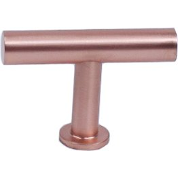 Modern Geo 2 inch Solid Brass T-Knob, Satin Rose Gold