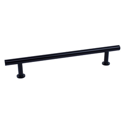 Modern Geo 6-5/16 Inch Center to Center Solid Brass T-Bar, Matte Black