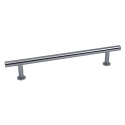 Modern Geo 6-5/16 Inch Center to Center Solid Brass T-Bar, Matte Satin Nickel