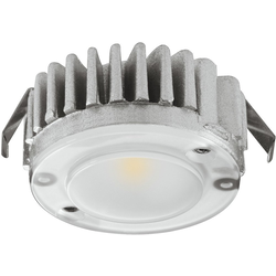 Loox 2040 LED Modular Puck Light, 2700K Warm White 12V/1.5W each, 1-3/8 Inch Diameter Drill Hole, Low Intensity 115 Im, Wire Lead and Trim Ring Sold Separately, Aluminum