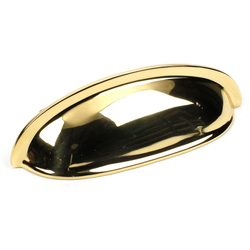 Hartford 3 Inch Premium Solid Brass Cup Pull, Polished Brass