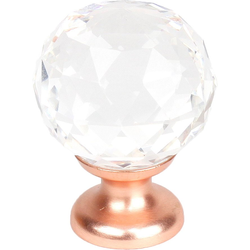 19% OFF 1-3/16 inch Transparent Faceted Knob, Satin Rose Gold