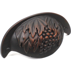 Vineyard 3 Inch cc Premium Solid Brass Grape Cup Pull, Weathered Bronze/Copper