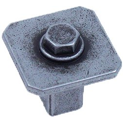 Raw Authentic 1 1/16 Inch Zinc Die Cast Square Knob, Matte Old Iron