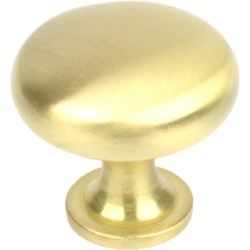 1-3/16 Inch Zinc Die Cast Knob, Satin Brass