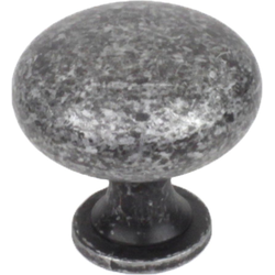 1-3/16 Inch Zinc Die Cast Knob, Aged Silver