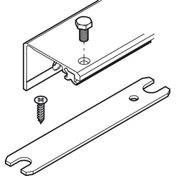 Hawa Concepta Connector Profile for Cabinet Pocket Door Systems, Aluminum, for use with Concepta 25, 30, 40, and 50 systems, Required accessory for overlay installations.